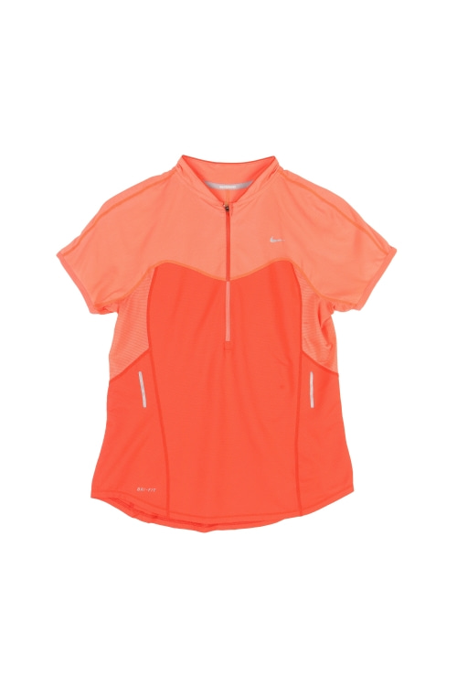나이키 (Woman - L) 폴리 스우시 드라이핏 배색 반집업 반팔 티셔츠