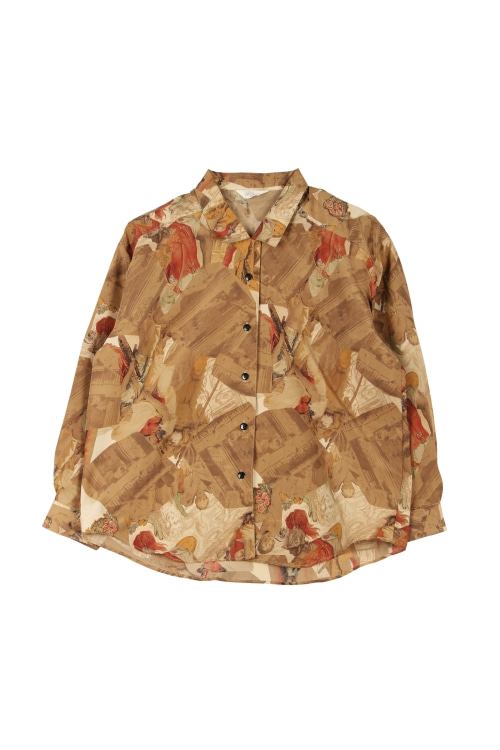 JAPAN (Woman - L) 폴리 빈티지 패턴 긴팔 셔츠
