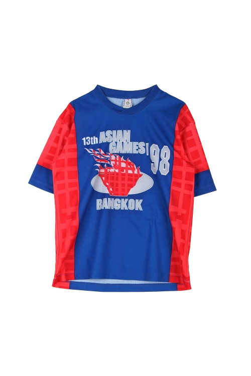JAPAN (Man - M) 코튼 1998 방콕 아시안게임 배색 패턴 반팔 티셔츠