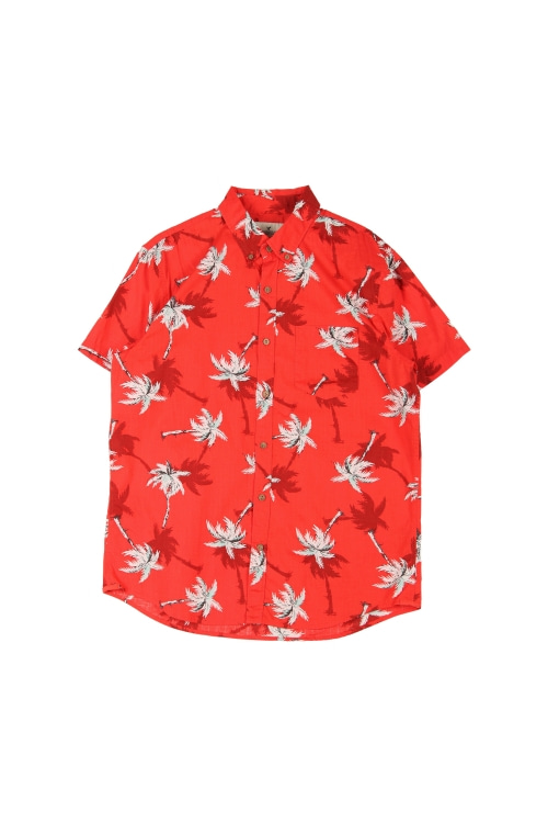 아메리칸 이글 (Man - L) 코튼 원포켓 하와이안 패턴 반팔 셔츠