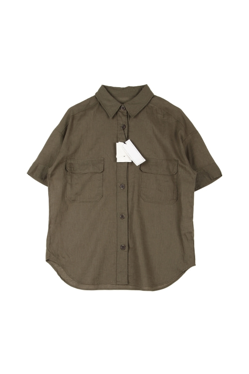 JAPAN (Man - F) [미사용품] 린넨 혼방 투포켓 반팔 셔츠